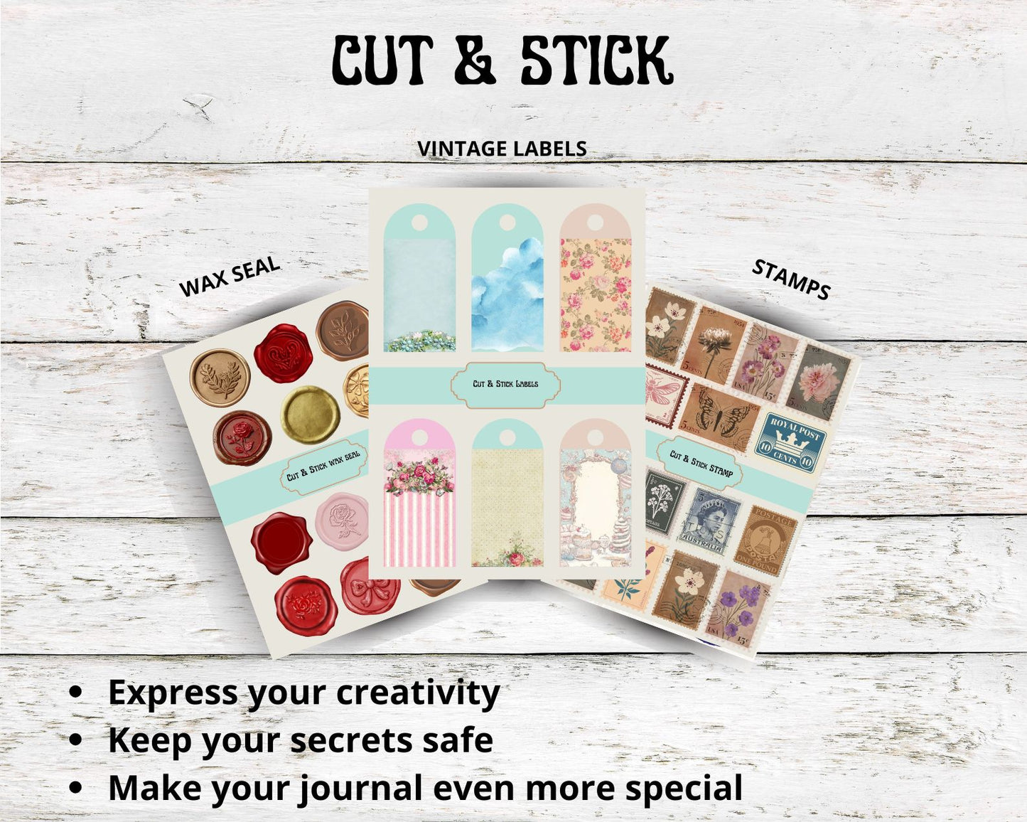 Vintage Tea Time Journal – Printable A4 (21x29.7cm)