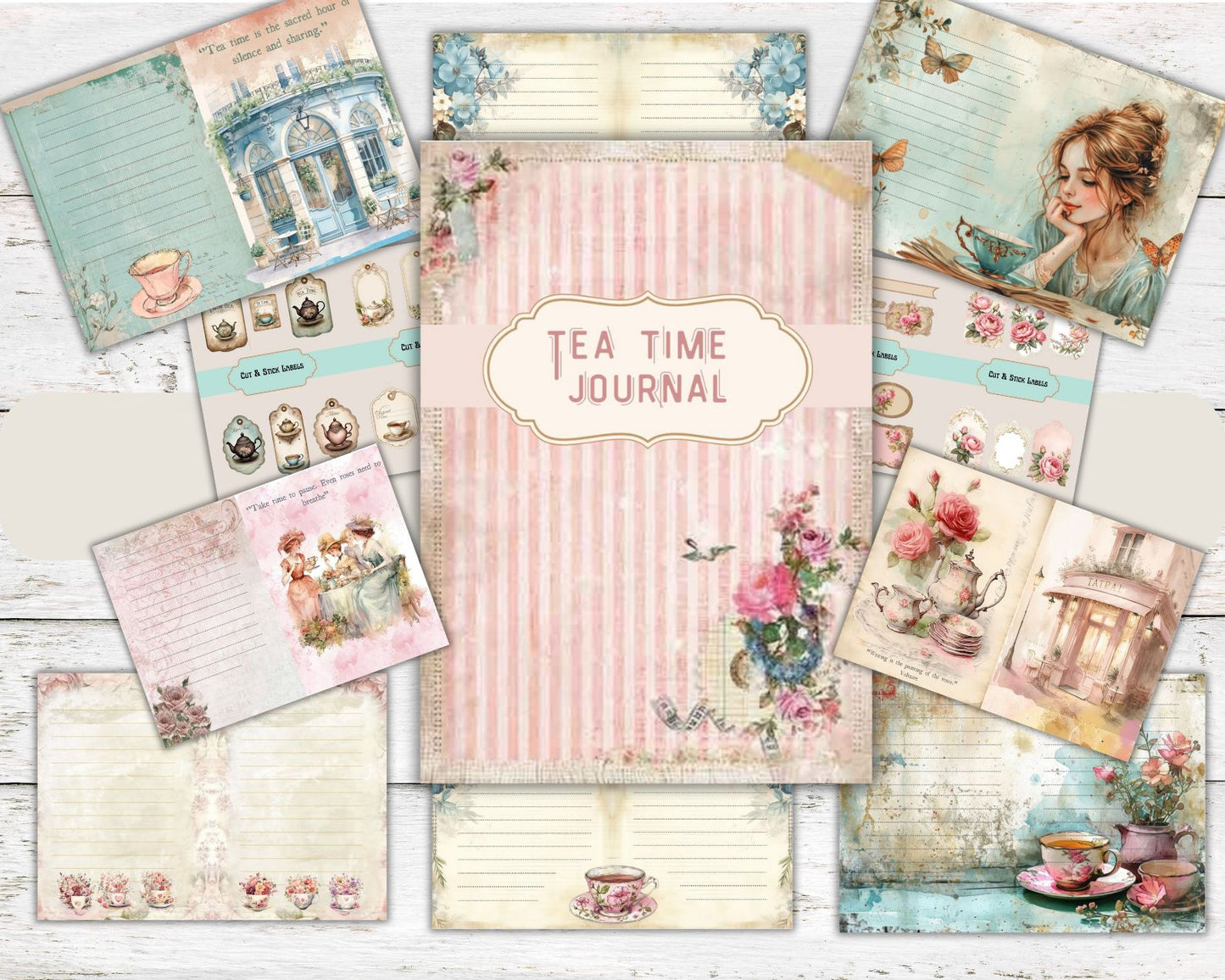 Vintage Junk Journal Tea time Party